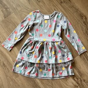 Hanna Andersson Long Sleeve Tulle Dress with Colorful Rainbow Polka Dots Size 5
